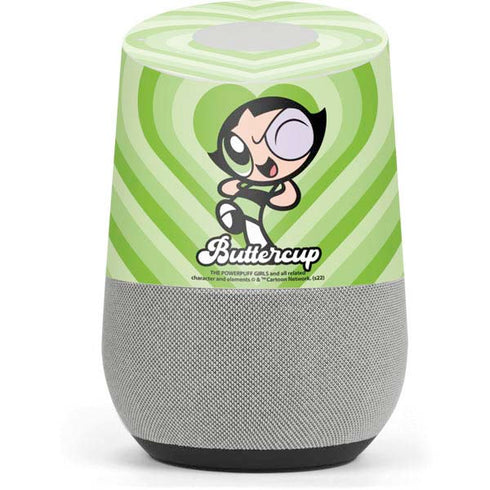 Cartoon Network Powerpuff Girls Buttercup Green Hearts Google Home Skin